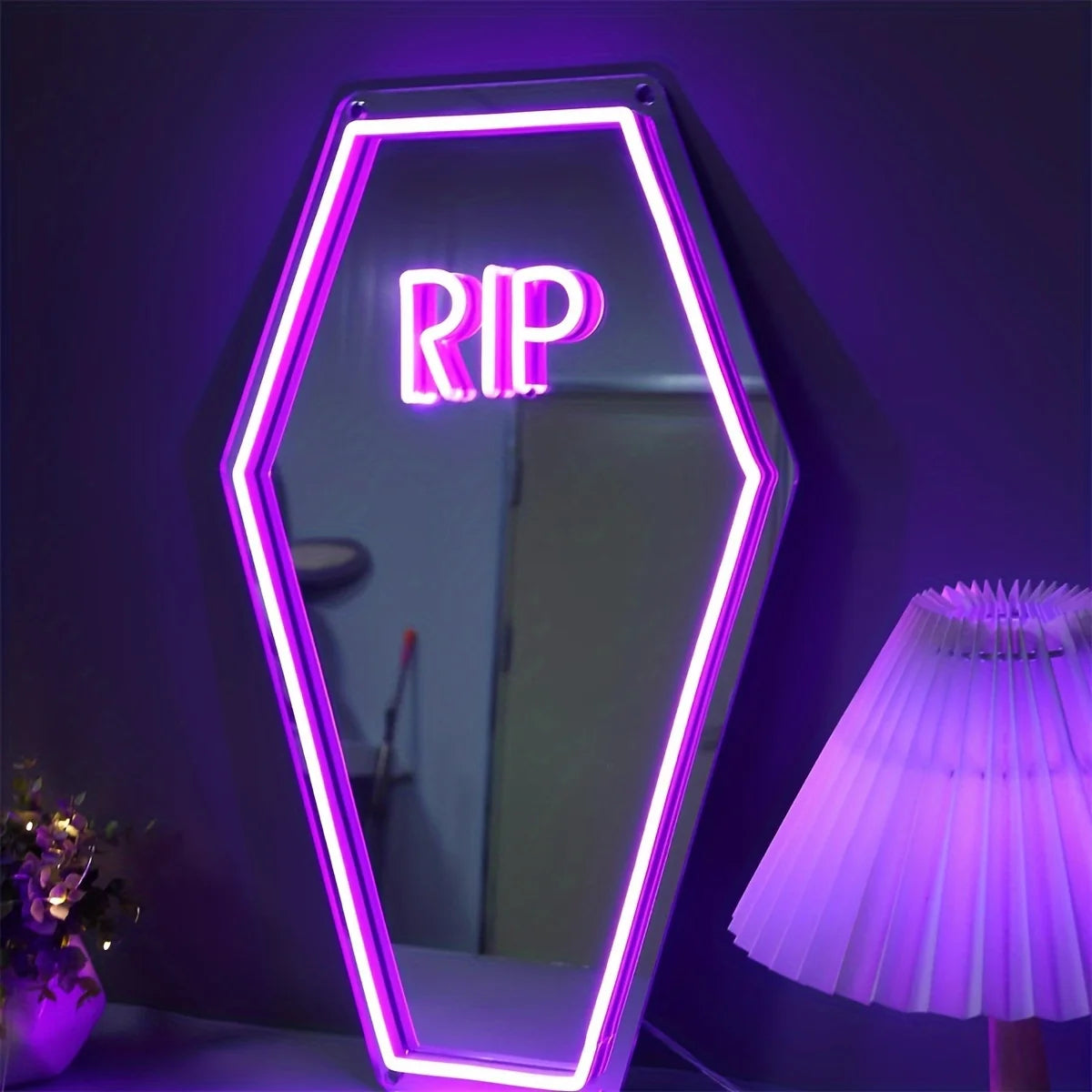 RIP Neon Mirror Sign