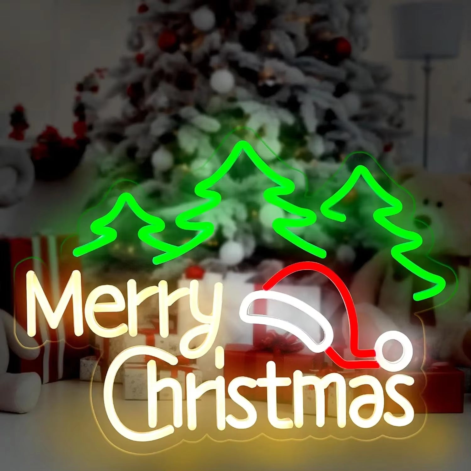 Christmas Neon Sign – LED Wall Light | Festive Holiday Home & Party Decoration