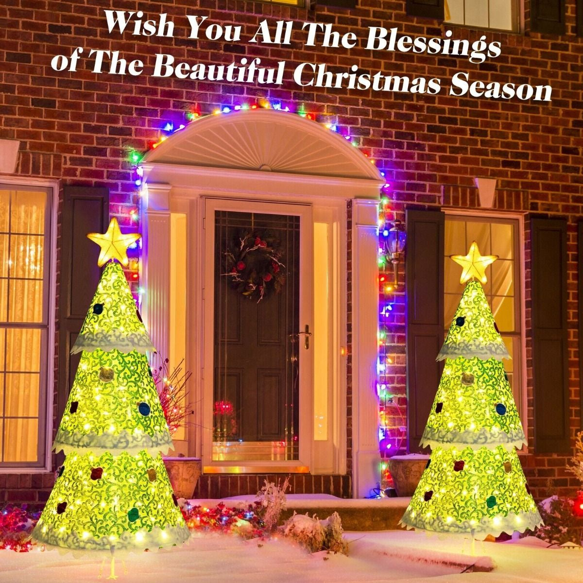 141cm Pop-Up Christmas Tree – Pre-Lit with 110 LED Lights | Foldable Indoor & Outdoor Holiday Décor