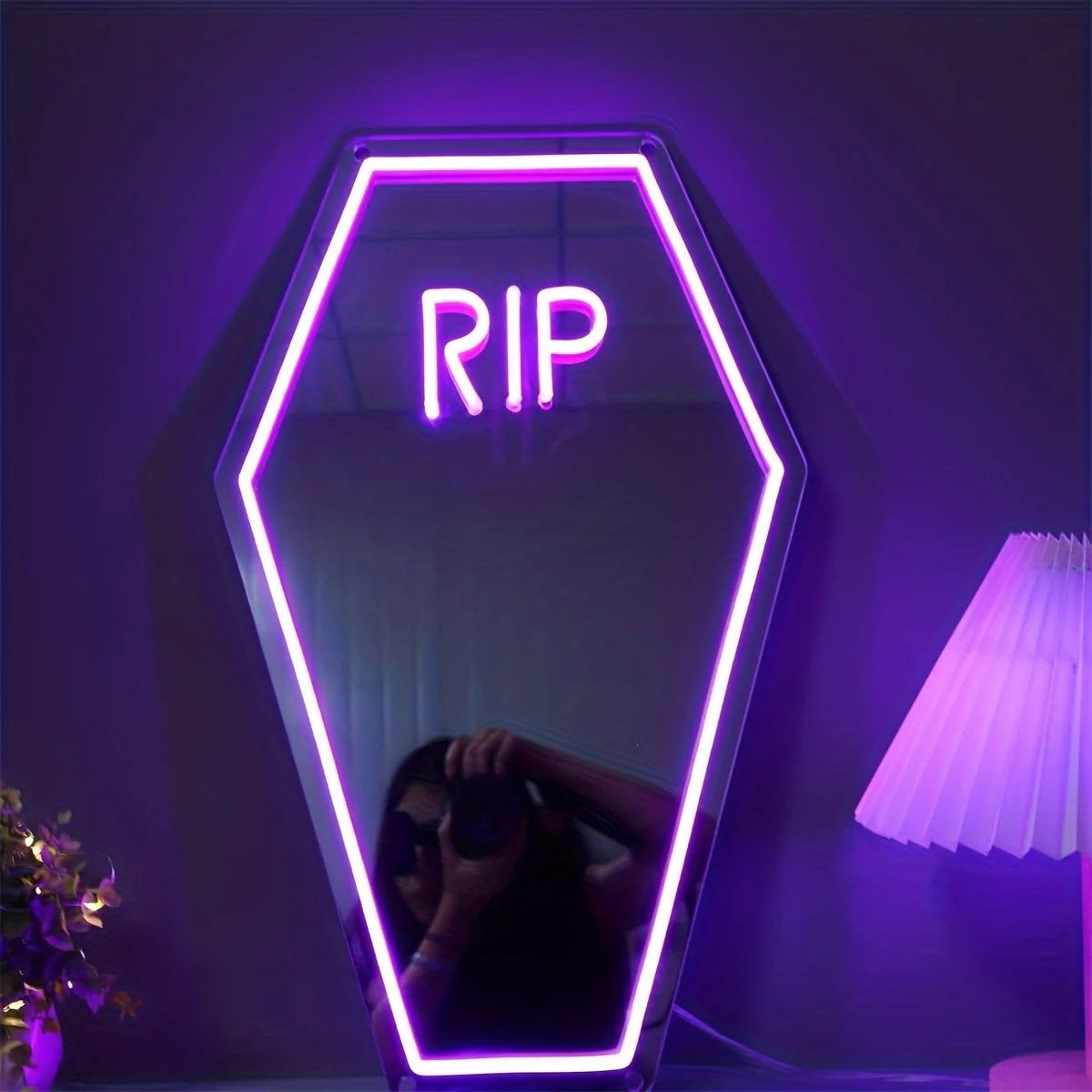 RIP Neon Mirror Sign