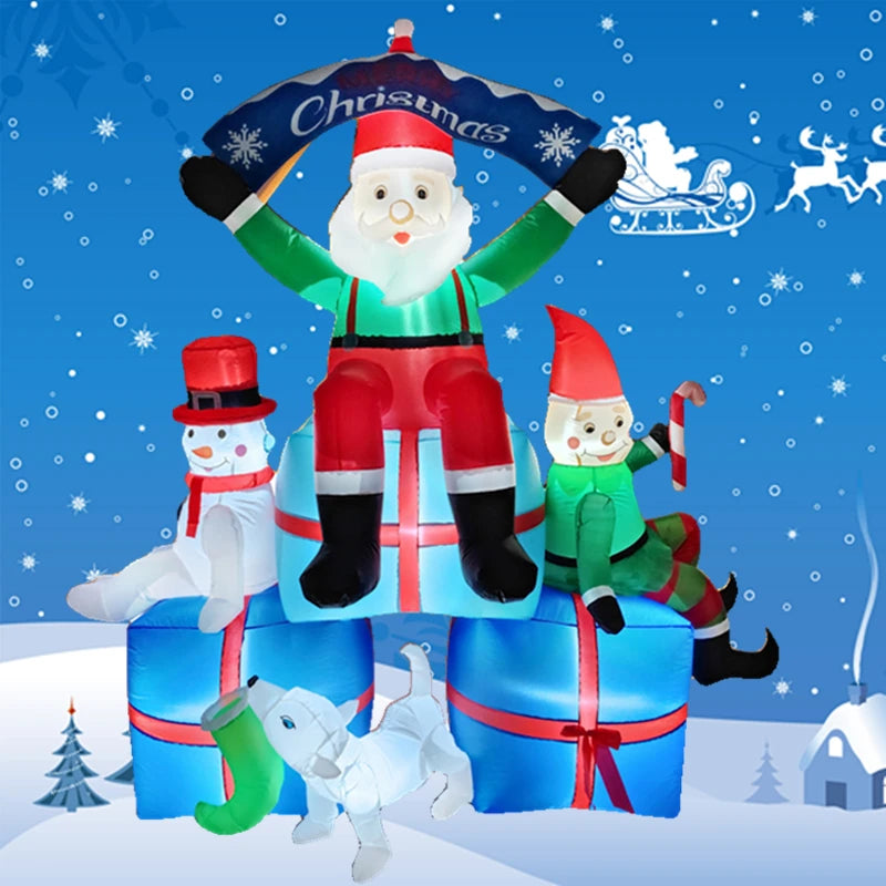 Inflatable Christmas Decoration – LED Lighted Holiday Display with Blower | EU & UK Plug