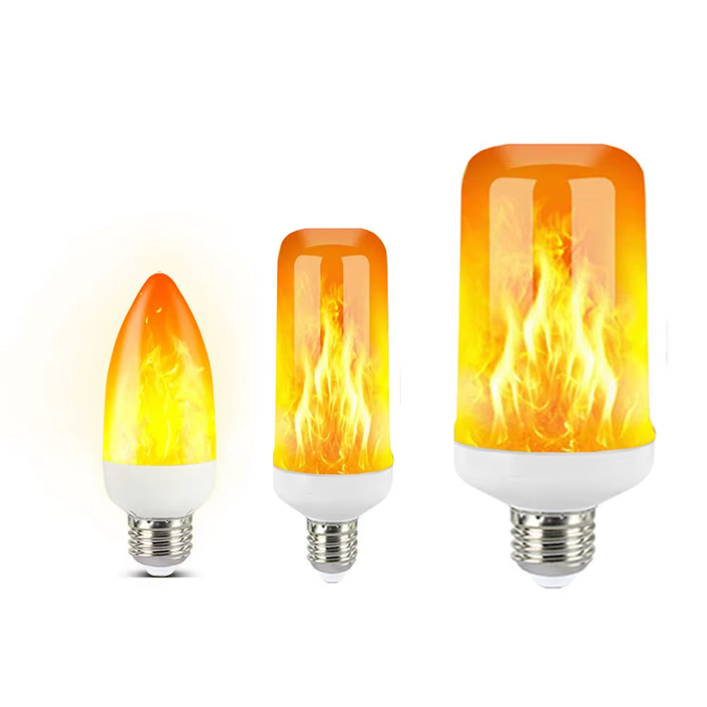 Multi-Function LED Flame Effect Bulb – 12W | E27 / B22 / E14 | 3 Modes | 1300K Firelight | Gravity Sensor