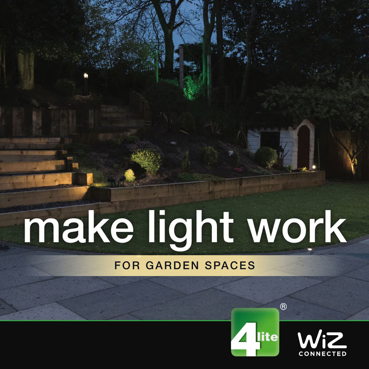 4lite WiZ Up & Down Smart Outdoor Wall Light – Colour Changing LED | GU10 | Alexa, Google & Siri Compatible | IP54