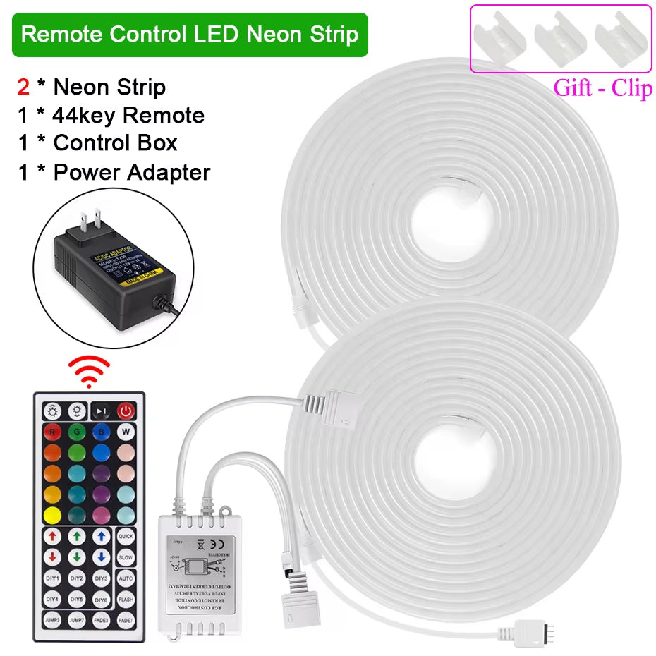 Flexible Smart RGB Neon LED Strip Light – 1M–5M | WiFi, Bluetooth & Remote | Alexa & Google Compatible | IP65 Waterproof