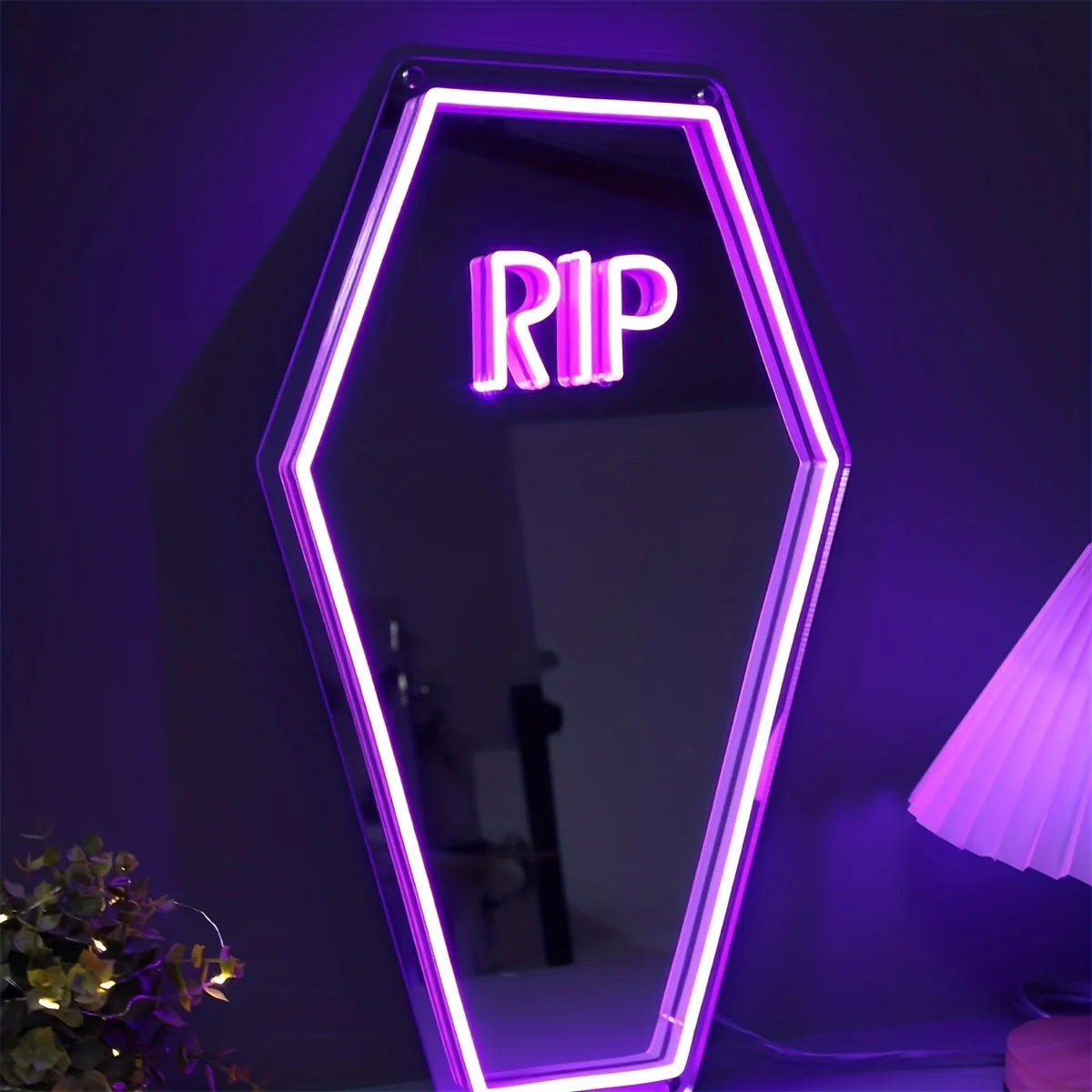 RIP Neon Mirror Sign