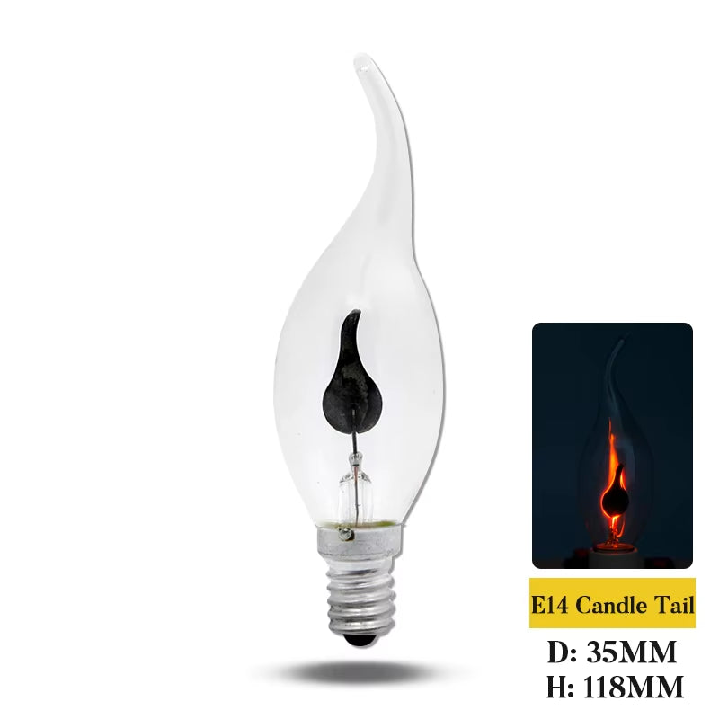 10PCS LED Flame Candle Bulbs – E27 / E14 | Decorative Flickering Flame Light | Warm Ambience