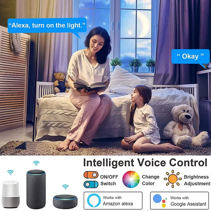 Tuya WiFi LED Smart Ceiling Light – 24W | RGB + Warm & Cool White | Alexa & Google Compatible