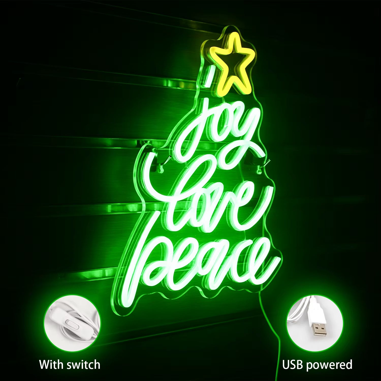 Christmas LED Neon Wall Sign – USB Powered Acrylic Light 