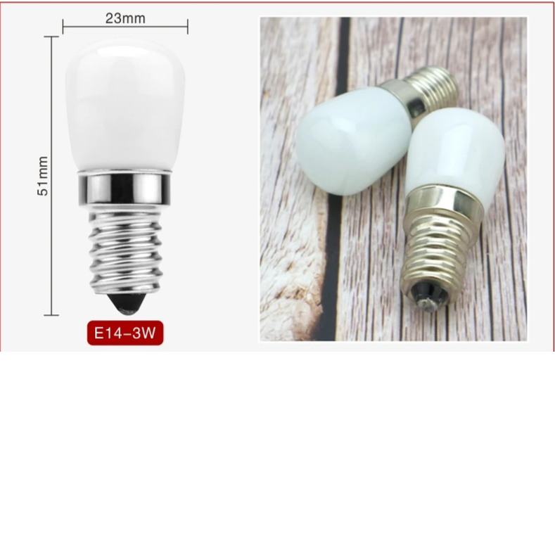  2pcs E14 LED Fridge Light Bulb | 3W Refrigerator Corn Lamp | Warm & Cool White | 220V