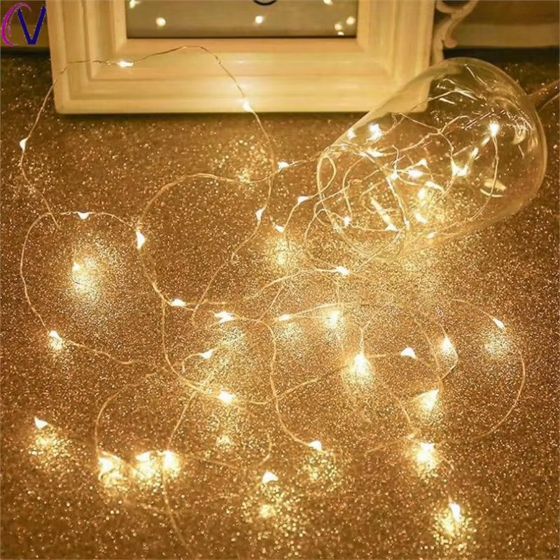 LED Copper Wire String Lights – USB & Battery Powered | Flexible Fairy Lights for Christmas, Home & Party Décor