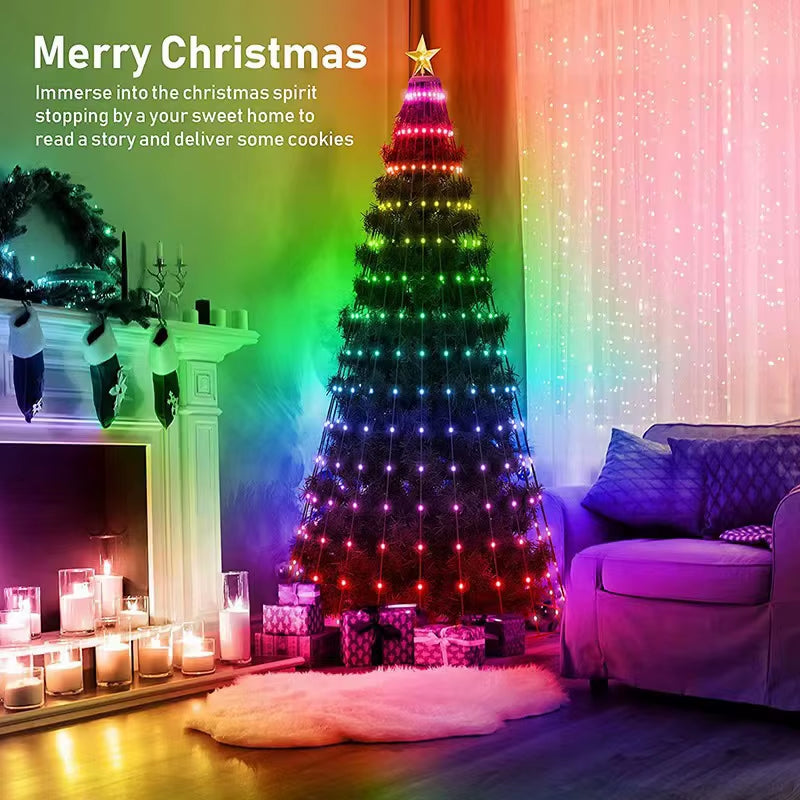 Christmas LED String Lights with Chase Effect – WS2812B IC Waterproof Strip | USB Powered, Multiple Modes