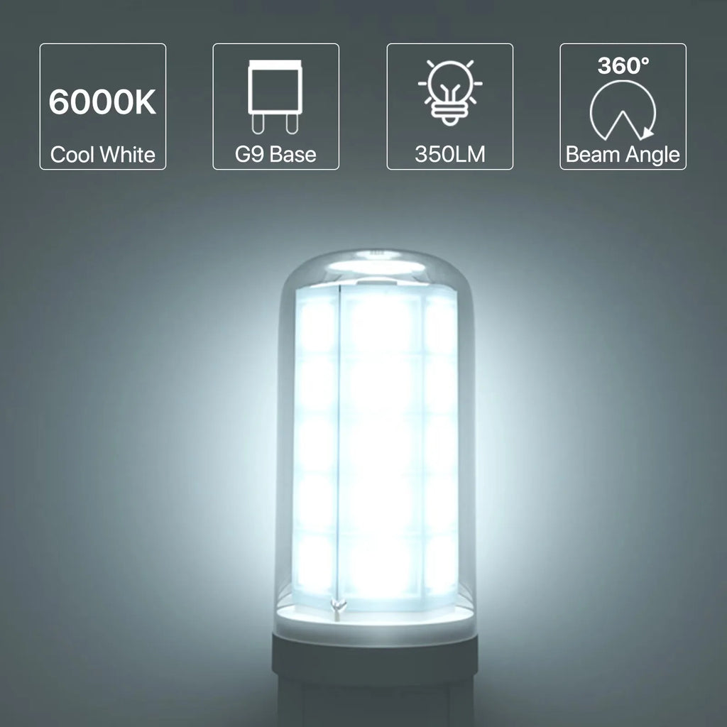 6 x  G9 LED Bulbs 3W 220V 2700K Warm White 6000K Cool White Energy Saving Light Equivalent 30W - 40W Non-Dimmable Halogen Bulbs