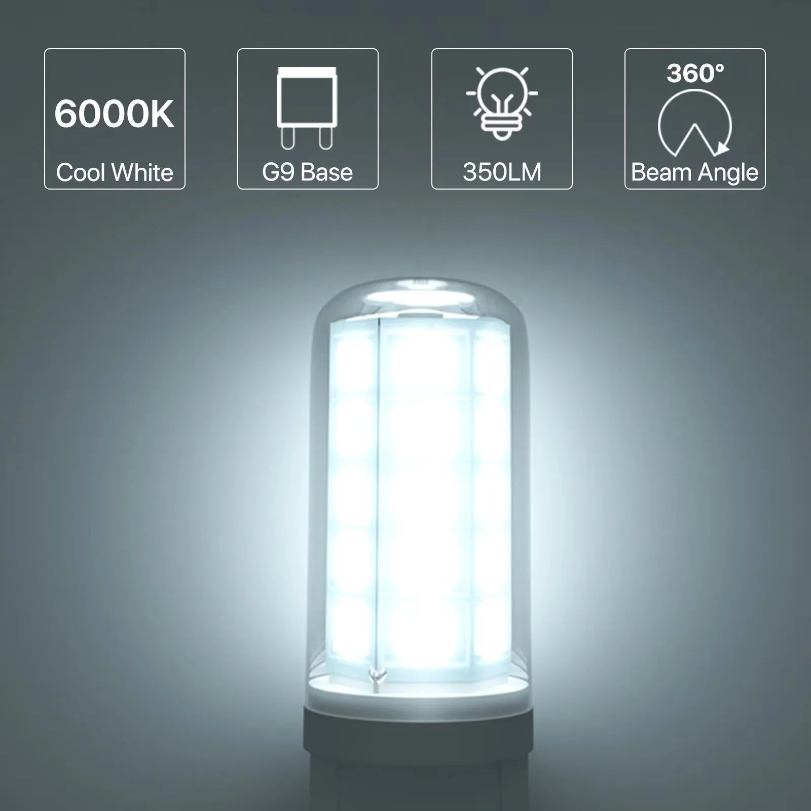 6 x  G9 LED Bulbs 3W 220V 2700K Warm White 6000K Cool White Energy Saving Light Equivalent 30W - 40W Non-Dimmable Halogen Bulbs