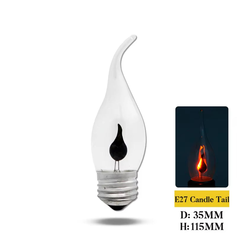 10PCS LED Flame Candle Bulbs – E27 / E14 | Decorative Flickering Flame Light | Warm Ambience