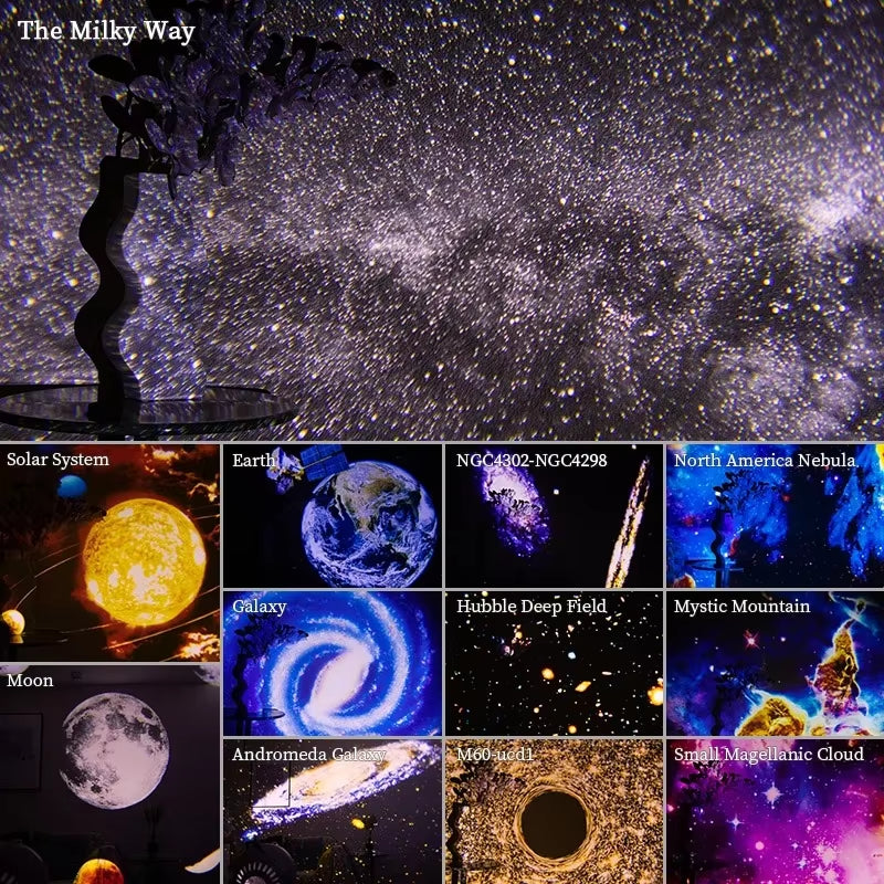 13-in-1 Planetarium Galaxy Projector – HD Star & Space Night Light | 12 Films, Adjustable Focus, Timer