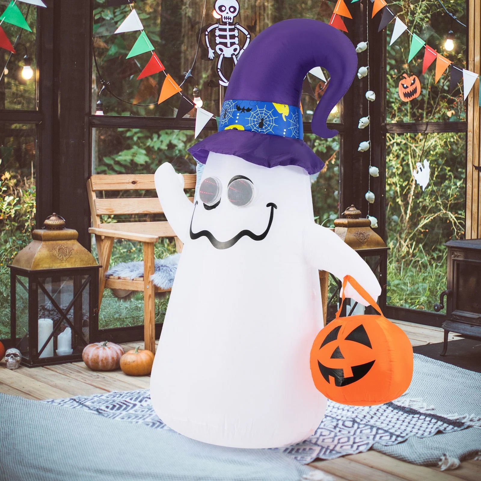 180 CM Halloween Inflatable with Dimming Infinity Mirror Lights