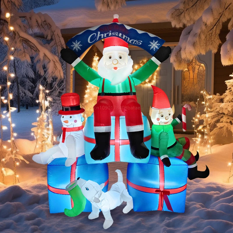 Inflatable Christmas Decoration – LED Lighted Holiday Display with Blower | EU & UK Plug