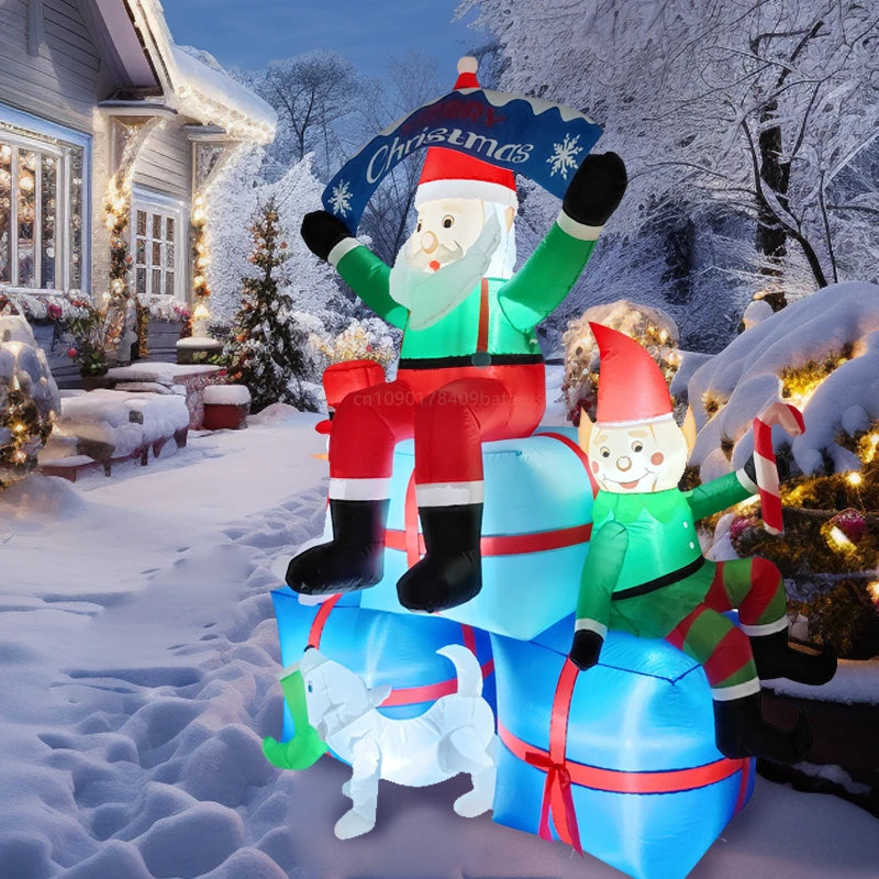Inflatable Christmas Decoration – LED Lighted Holiday Display with Blower | EU & UK Plug