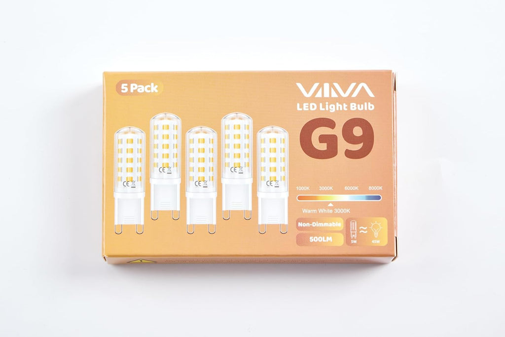G9 LED Bulb – 5W (500LM) | Warm White 3000K | Energy-Saving Halogen Replacement - 5 Pack