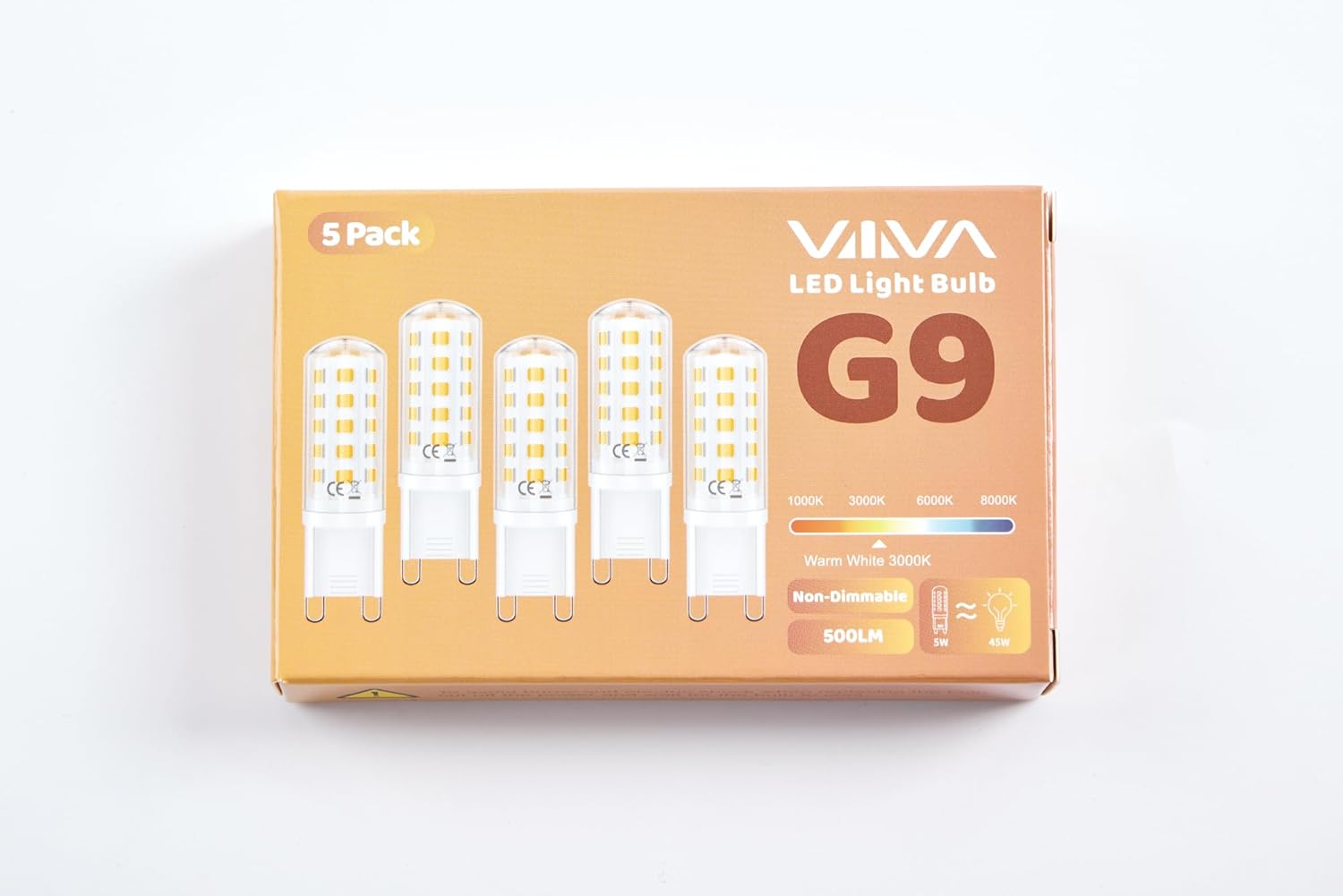 G9 LED Bulb – 5W (500LM) | Warm White 3000K | Energy-Saving Halogen Replacement - 5 Pack
