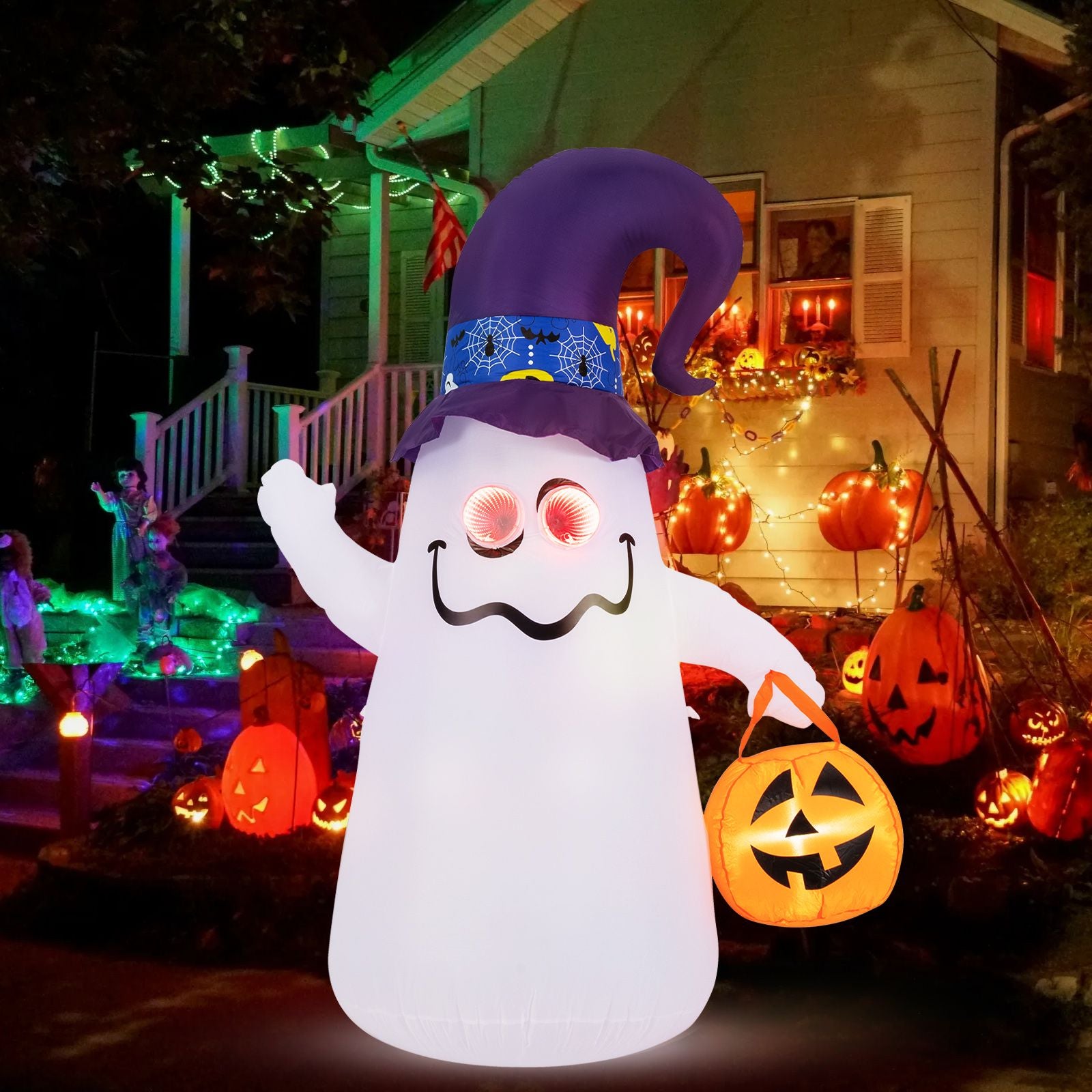 180 CM Halloween Inflatable with Dimming Infinity Mirror Lights