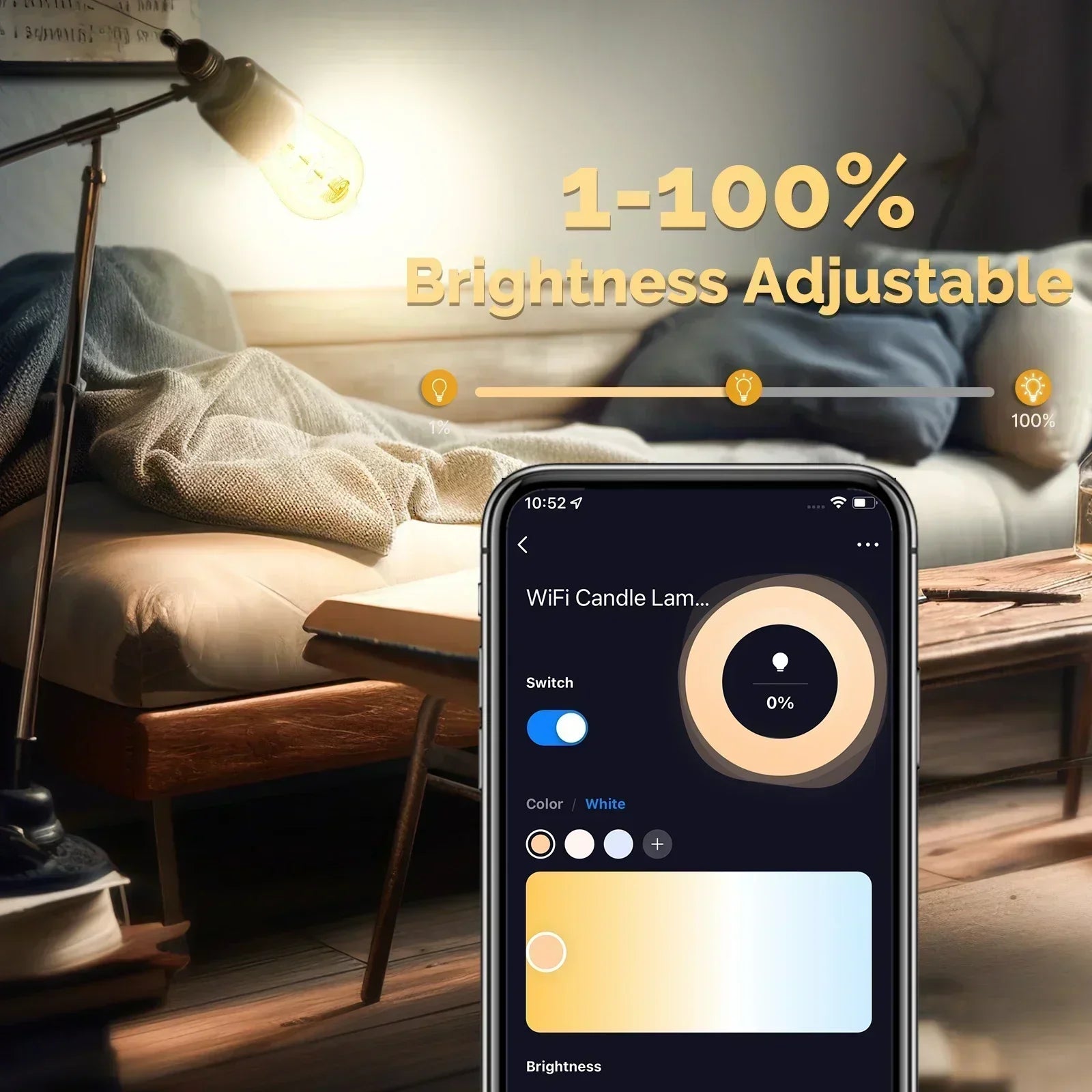 MOES Tuya WiFi Smart ST64 Edison Bulb – E27 | RGB + 2700K–6500K | Dimmable | Alexa & Google Compatible