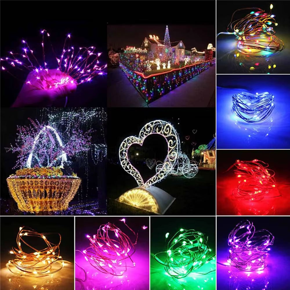 LED Copper Wire String Lights – USB & Battery Powered | Flexible Fairy Lights for Christmas, Home & Party Décor