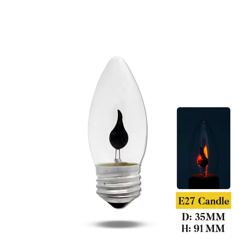 10PCS LED Flame Candle Bulbs – E27 / E14 | Decorative Flickering Flame Light | Warm Ambience