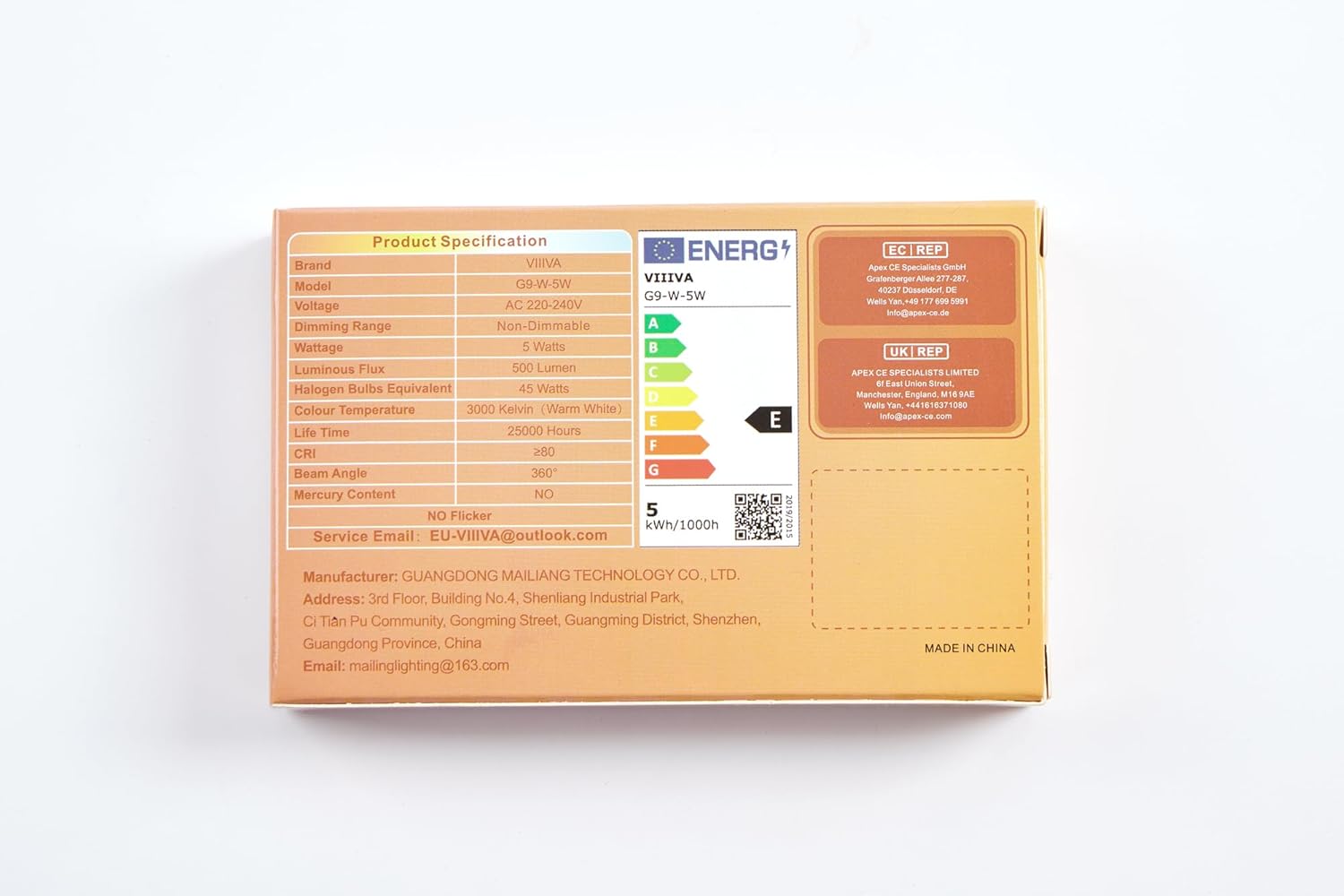 G9 LED Bulb – 5W (500LM) | Warm White 3000K | Energy-Saving Halogen Replacement - 5 Pack