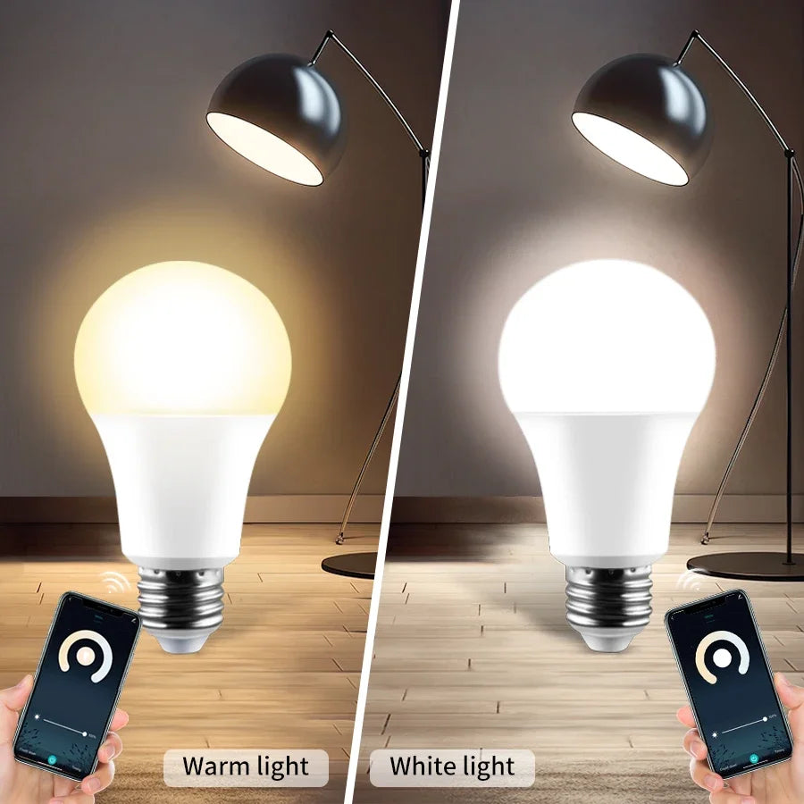 WiFi Smart LED Bulb – E27 | 12W/15W/20W | Warm & Cool White | Alexa & Google Home Compatible