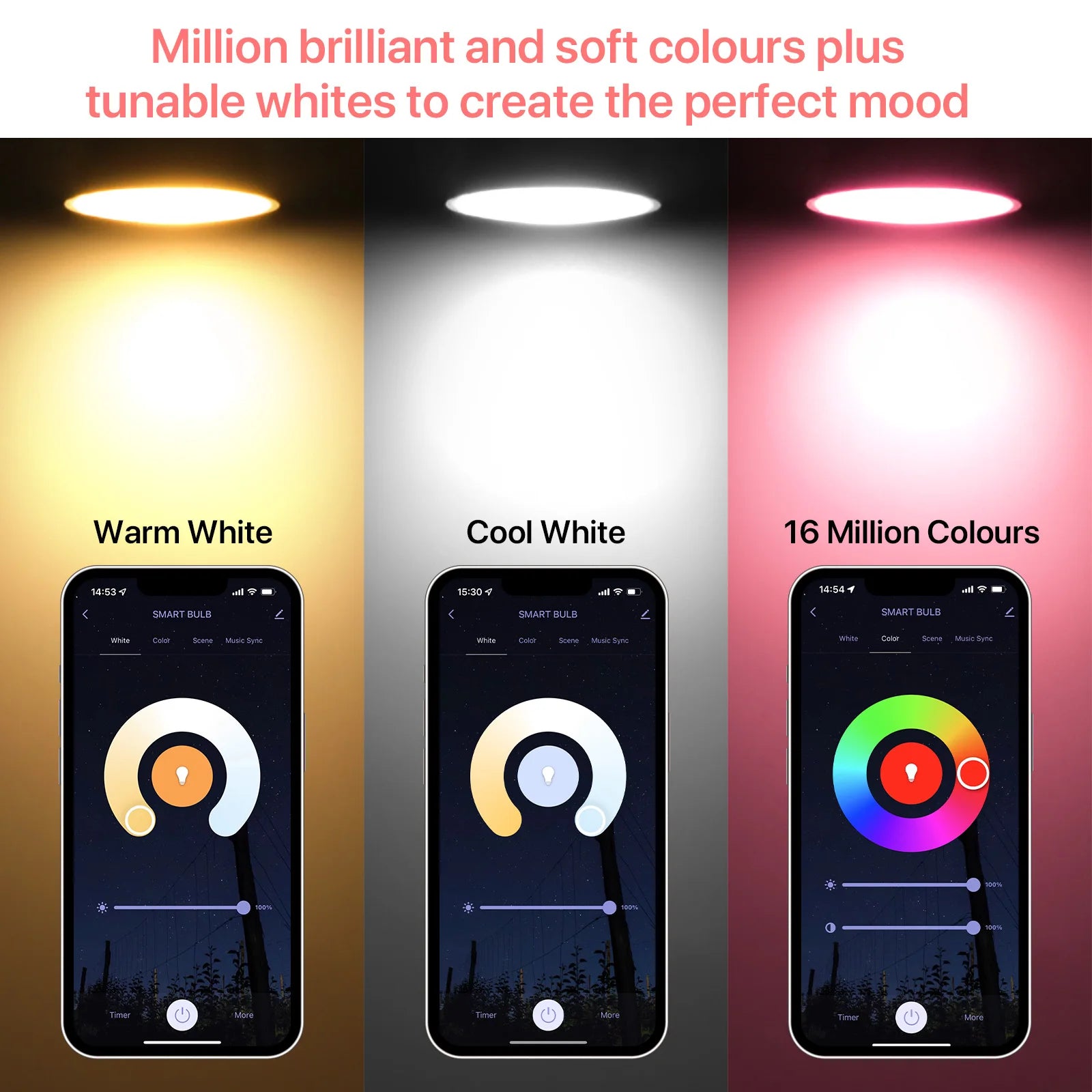 2Pcs Smart Light Bulb C37 Candle Bulbs 220V 5W Work with Echo Alexa Google Home RGBCW Wifi Bluetooth Colour Changing LED Light