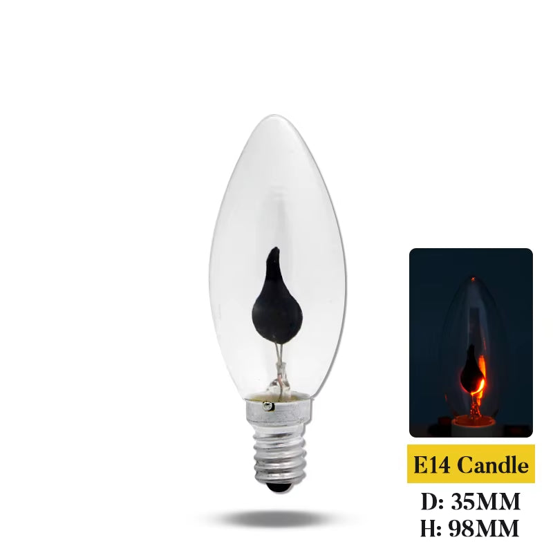 10PCS LED Flame Candle Bulbs – E27 / E14 | Decorative Flickering Flame Light | Warm Ambience