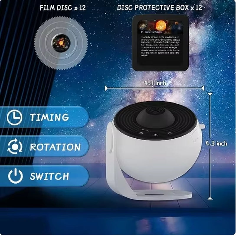 13-in-1 Planetarium Galaxy Projector – HD Star & Space Night Light | 12 Films, Adjustable Focus, Timer