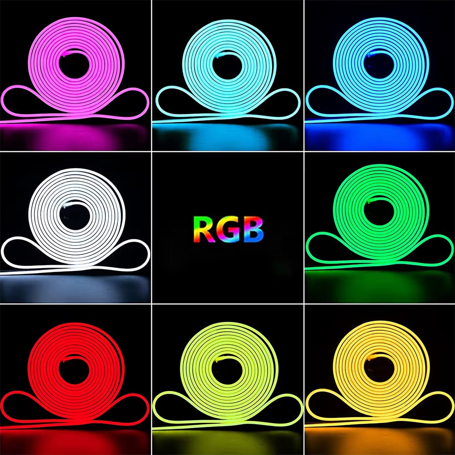 Flexible Smart RGB Neon LED Strip Light – 1M–5M | WiFi, Bluetooth & Remote | Alexa & Google Compatible | IP65 Waterproof