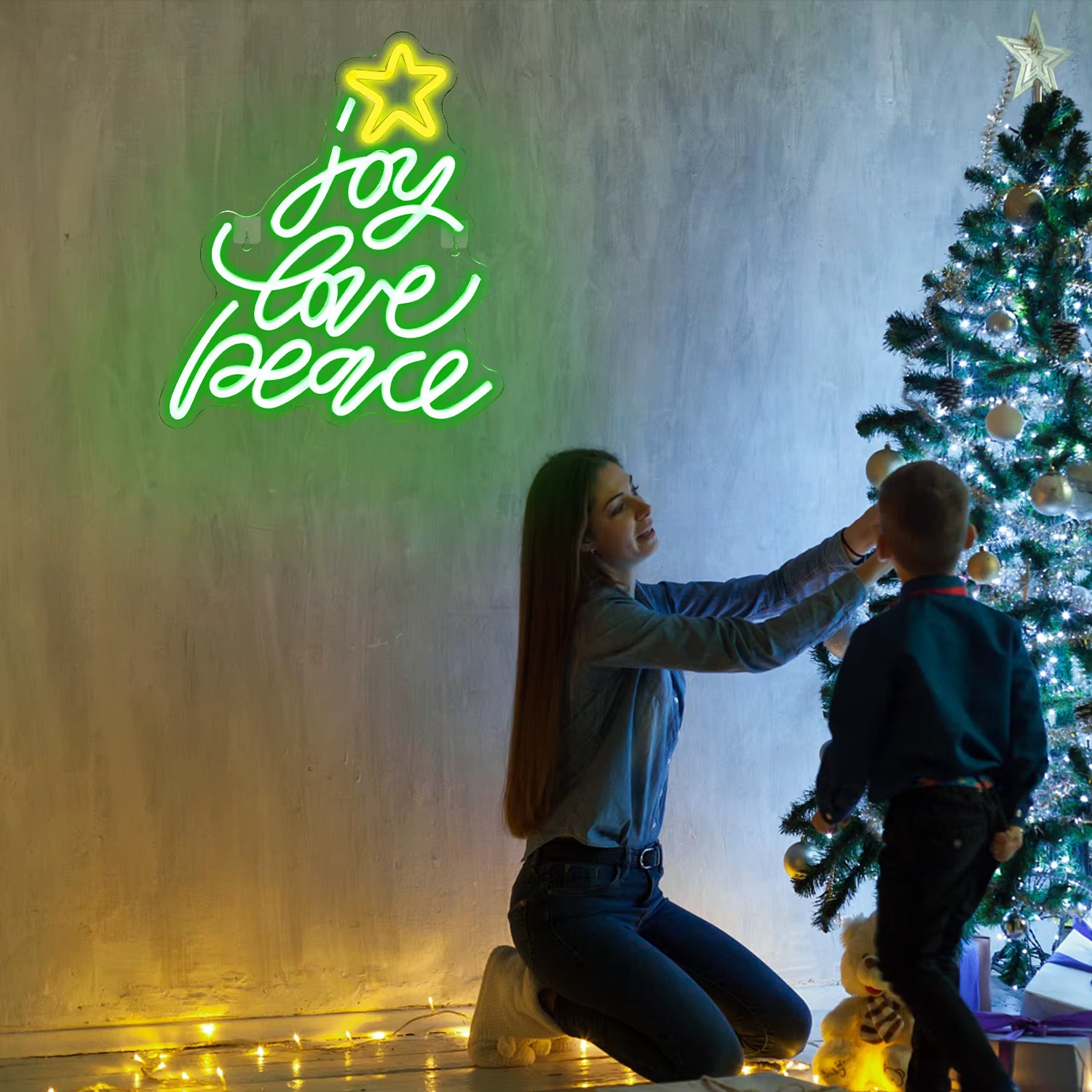 Christmas LED Neon Wall Sign – USB Powered Acrylic Light 