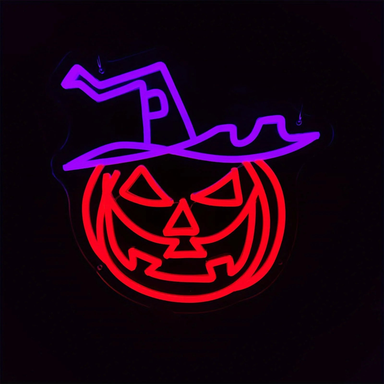 Jack-O-Lantern Witch Hat Neon Sign Halloween LED 