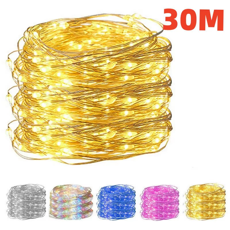 LED Copper Wire String Lights – USB & Battery Powered | Flexible Fairy Lights for Christmas, Home & Party Décor