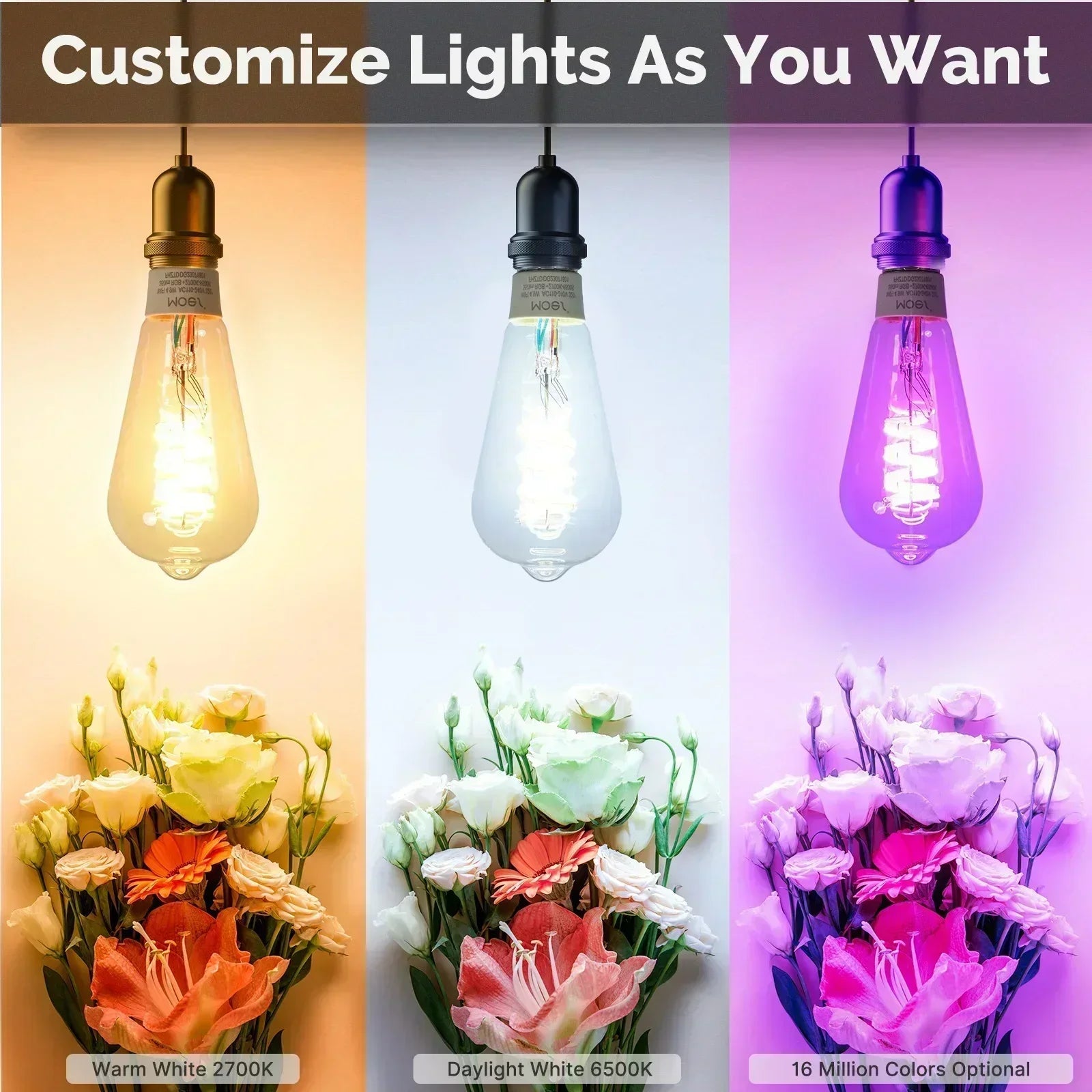 MOES Tuya WiFi Smart ST64 Edison Bulb – E27 | RGB + 2700K–6500K | Dimmable | Alexa & Google Compatible