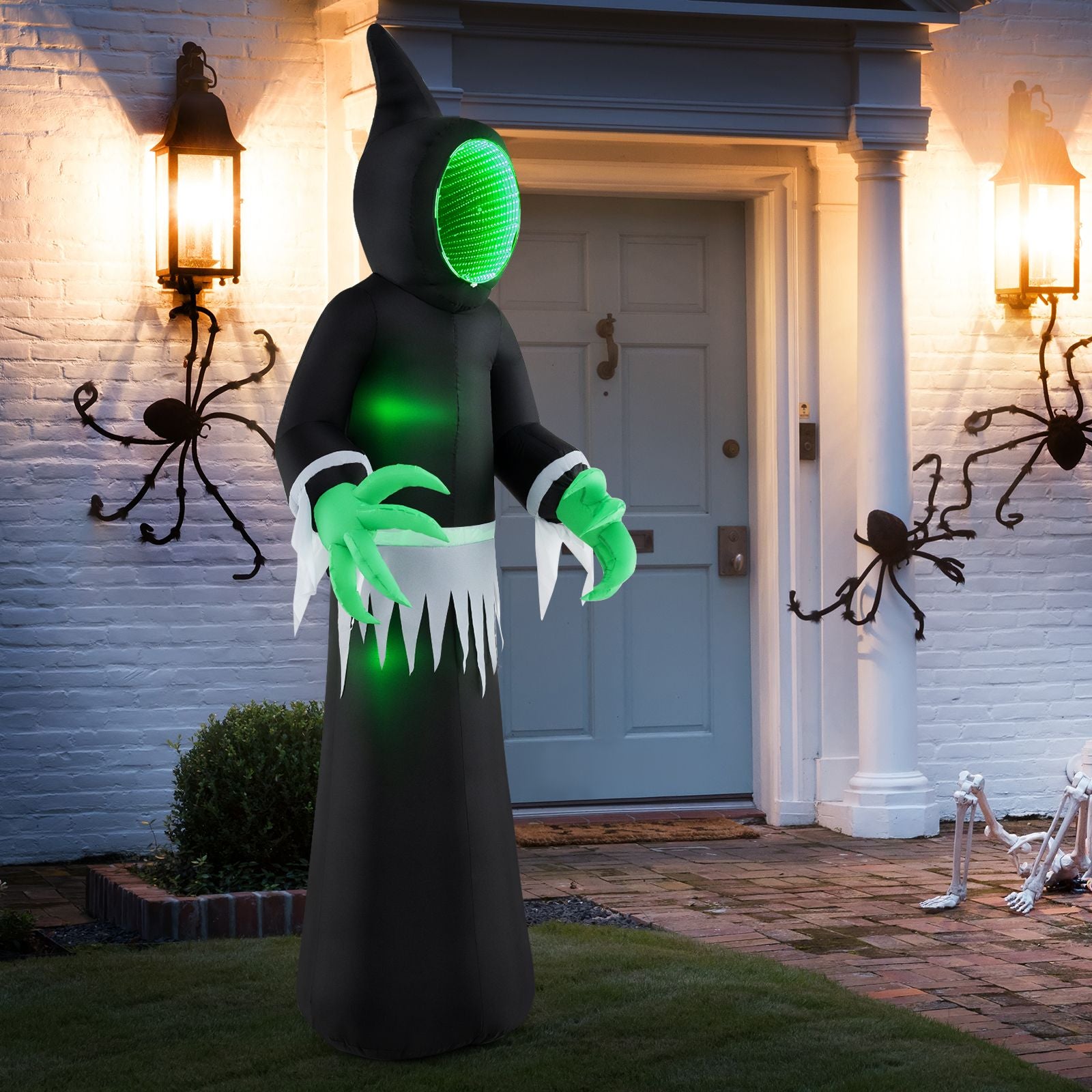 Giant Inflatable Halloween Ghost – 245 cm with Infinity Tunnel Lights & Green LEDs