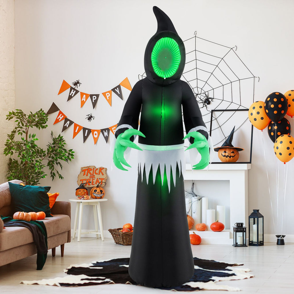 Giant Inflatable Halloween Ghost – 245 cm with Infinity Tunnel Lights & Green LEDs