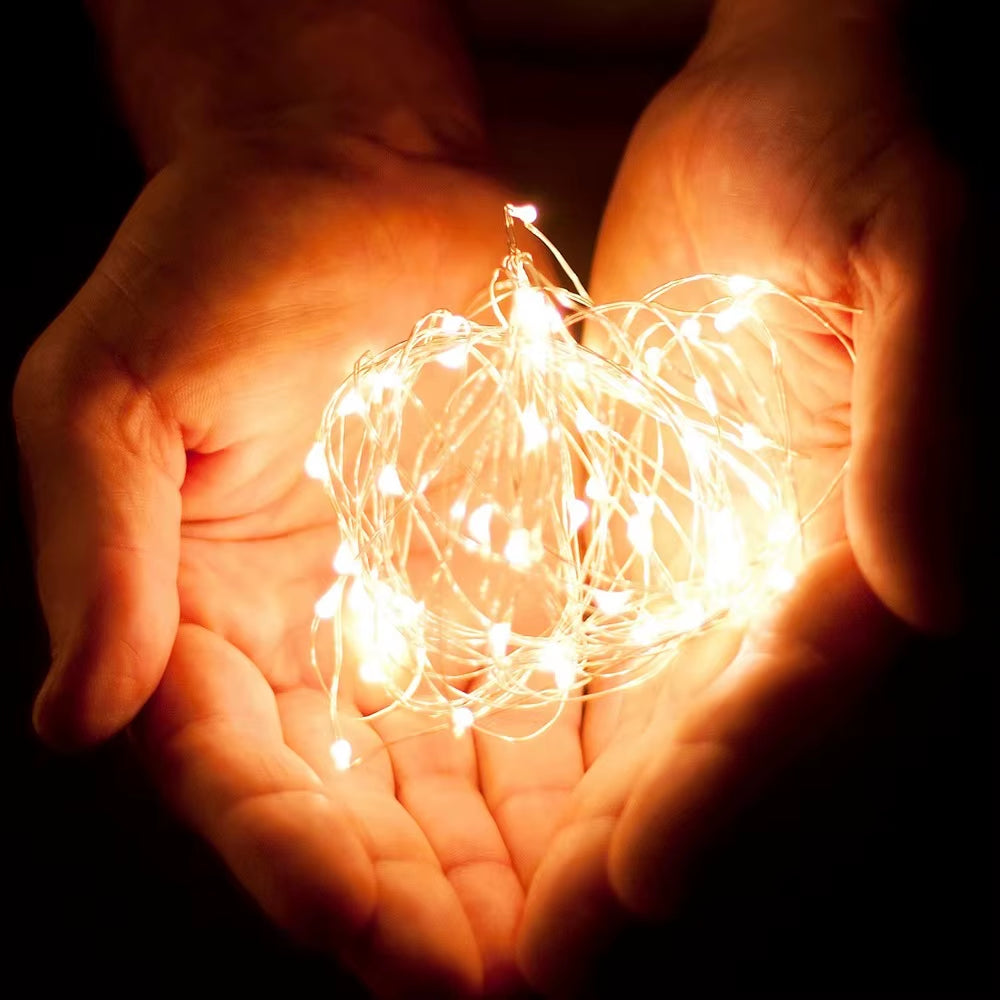 LED Copper Wire String Lights – USB & Battery Powered | Flexible Fairy Lights for Christmas, Home & Party Décor