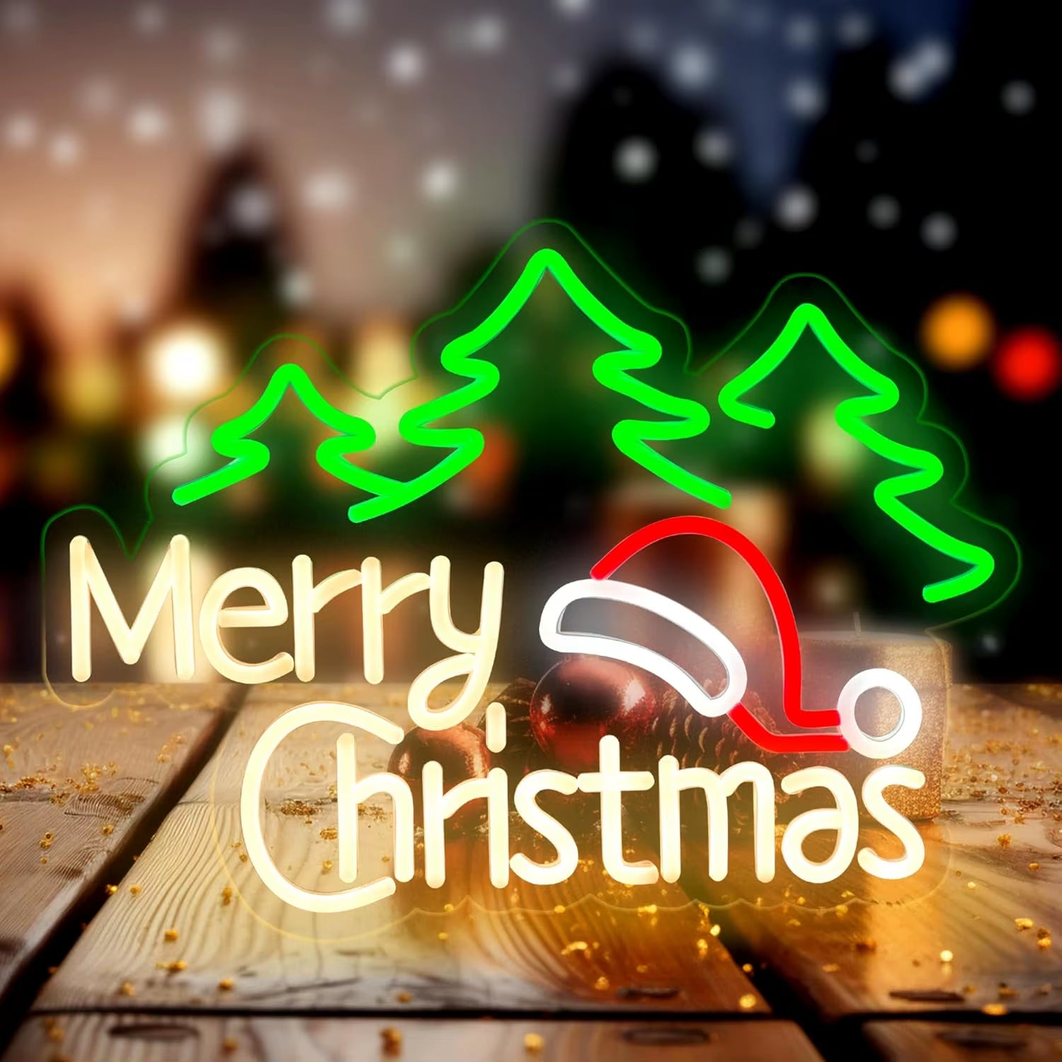Christmas Neon Sign – LED Wall Light | Festive Holiday Home & Party Decoration