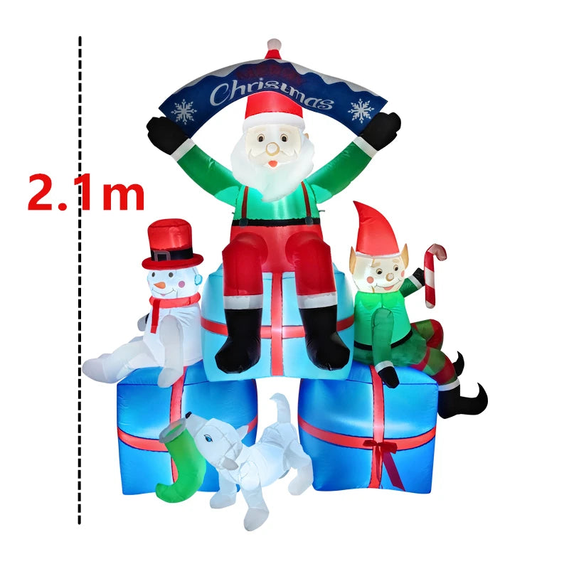 Inflatable Christmas Decoration – LED Lighted Holiday Display with Blower | EU & UK Plug