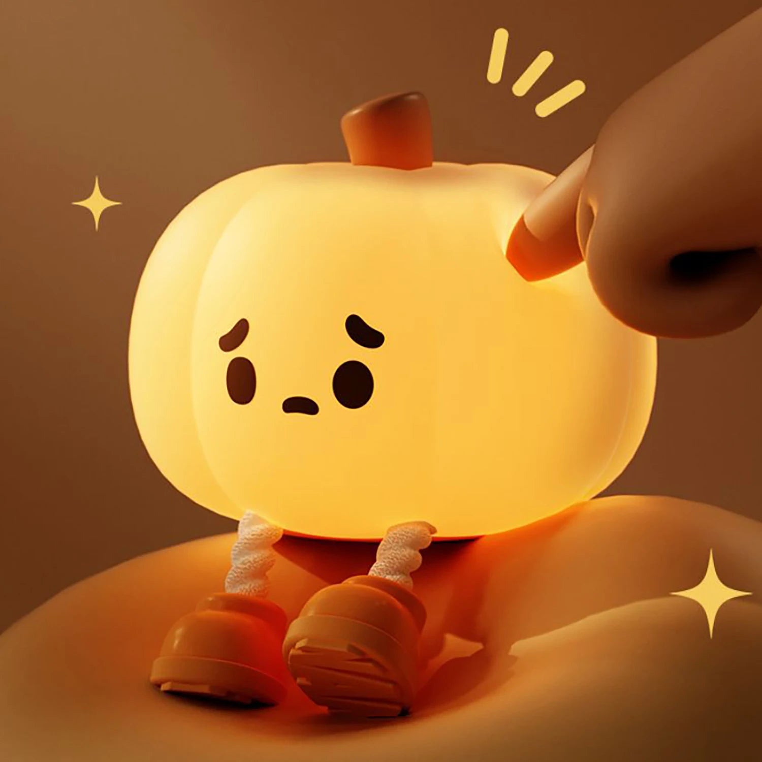Little Pumpkin Sleep Lamp | USB Rechargeable Night Light | 3 Levels + Timer