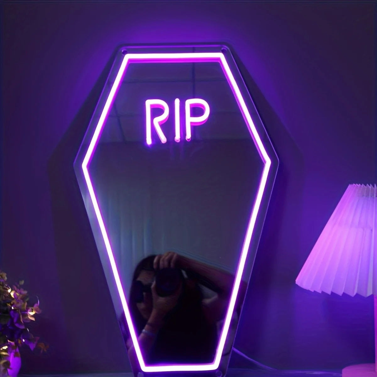 RIP Neon Mirror Sign