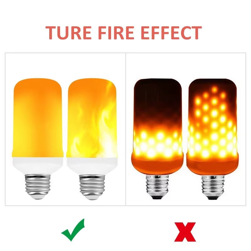 Multi-Function LED Flame Effect Bulb – 12W | E27 / B22 / E14 | 3 Modes | 1300K Firelight | Gravity Sensor