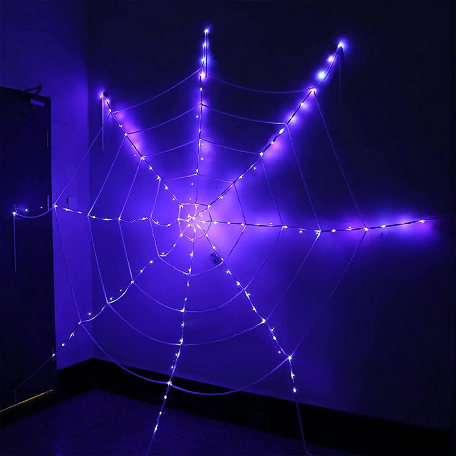 Scary Giant Spider Web Lights with 120 LED's