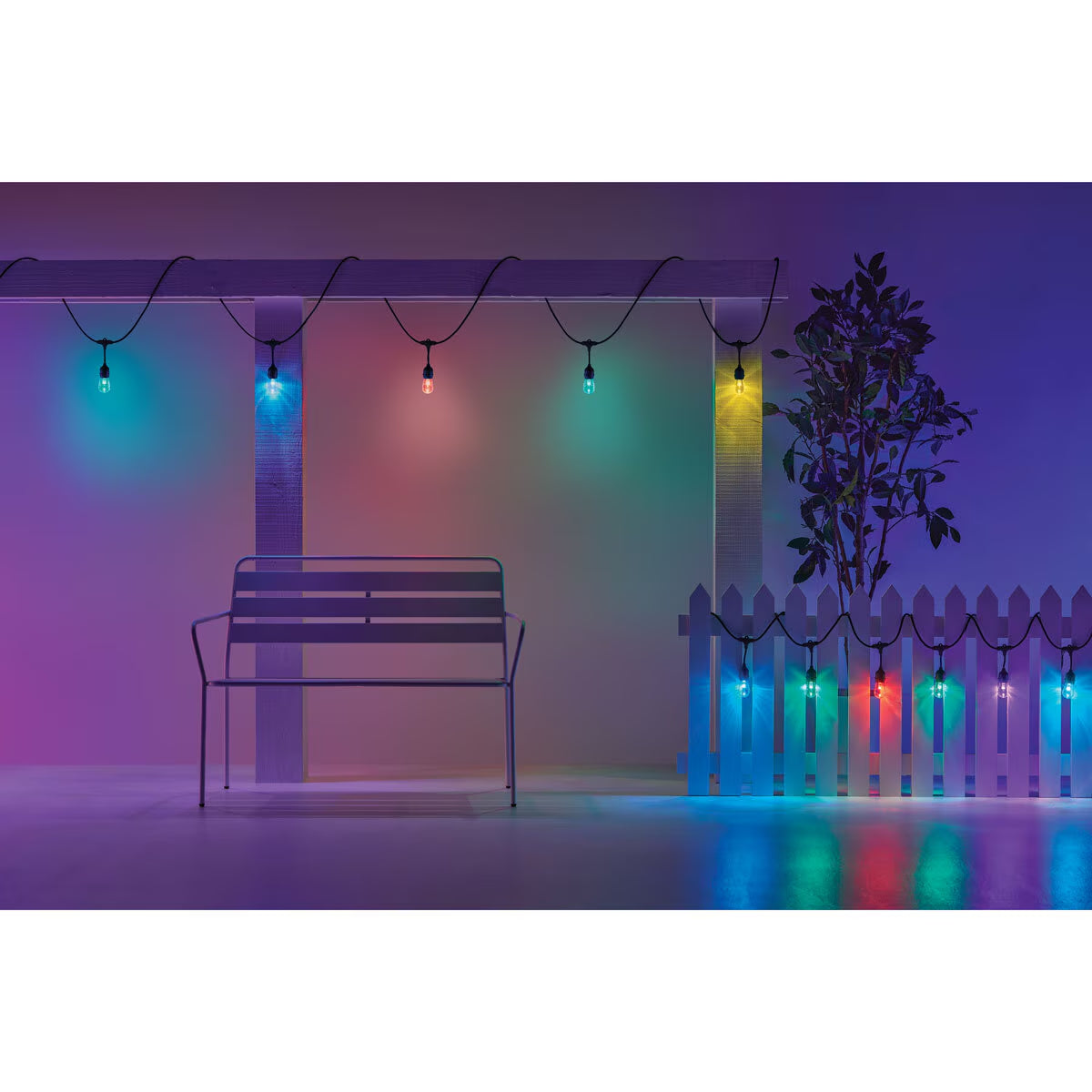Smart Outdoor Festoon Lights – 14.8m | RGB + Tunable White | WiZ App, Alexa & Google Compatible | IP65