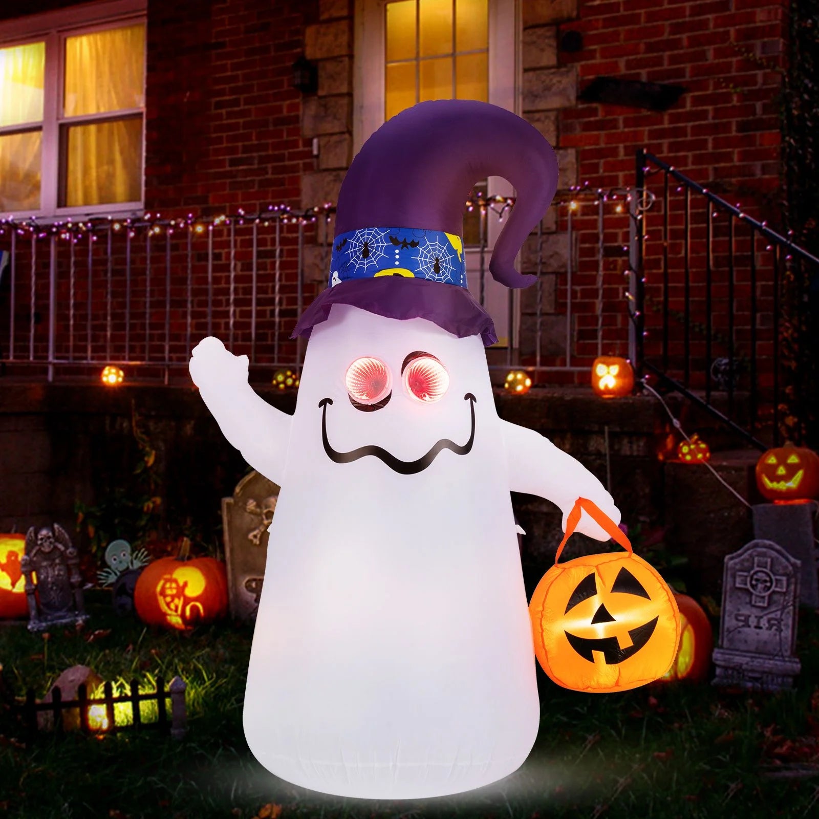 180 CM Halloween Inflatable with Dimming Infinity Mirror Lights
