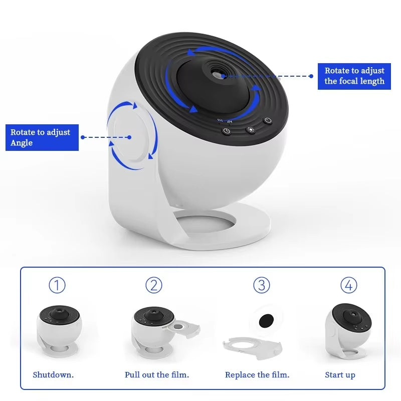 13-in-1 Planetarium Galaxy Projector – HD Star & Space Night Light | 12 Films, Adjustable Focus, Timer